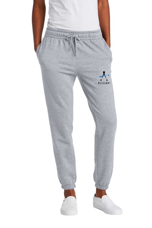 Ladies' Fleece Jogger- Light Grey, Black