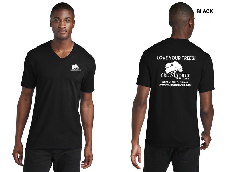 Port & Company Core Cotton V-Neck Tee- Black, Athletic Heather, Charcoal, Dark Heather Grey