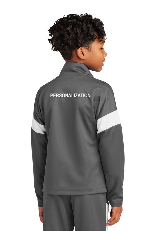 Youth Travel Full Zip Jacket- Iron Grey/ White