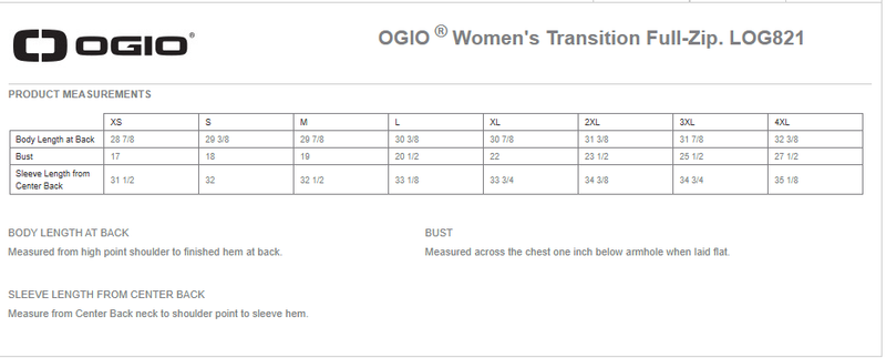 OGIO Women's Transition Full Zip- Blacktop Heather