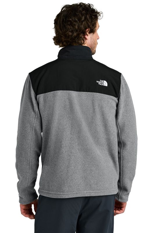 North Face Highest Peak Full Zip Fleece Jacket- Medium Grey Heather/Black