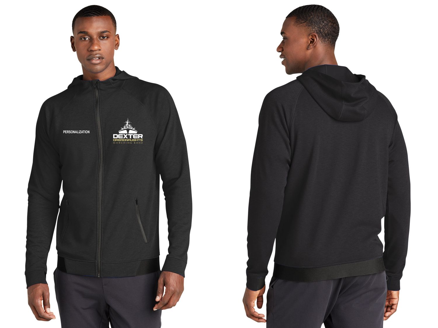 Sport-Tek PosiCharge Strive Hooded Full-Zip- Black