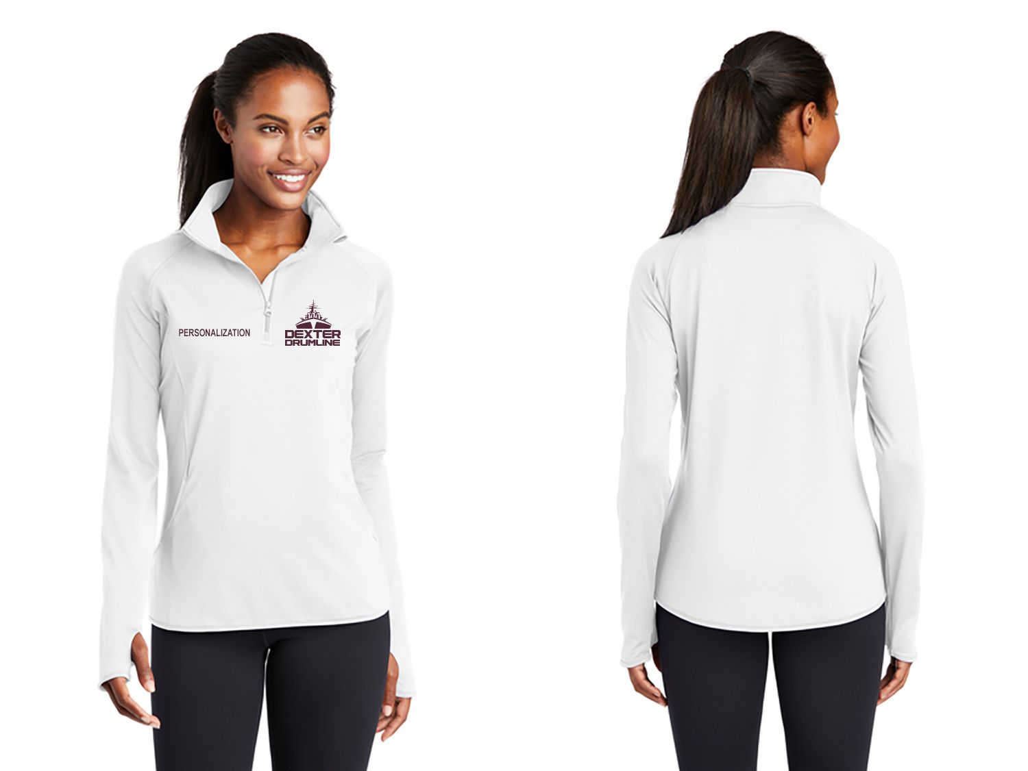 Ladies' Stretch 1/4 Zip - Maroon, Black, Charcoal Grey, Charcoal Grey Heather, White