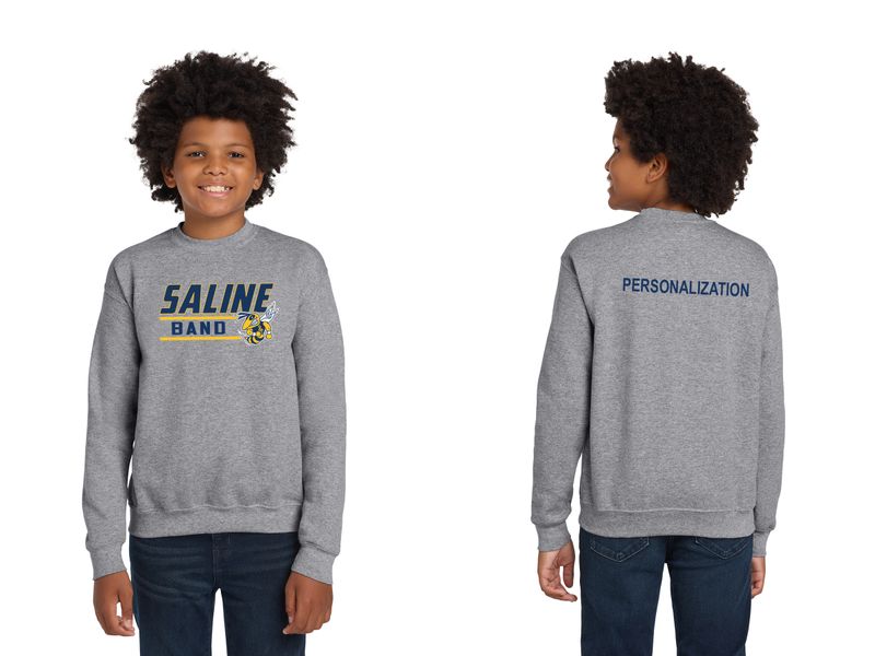 Youth Cotton Crewneck Sweatshirt- Navy, Sport Grey
