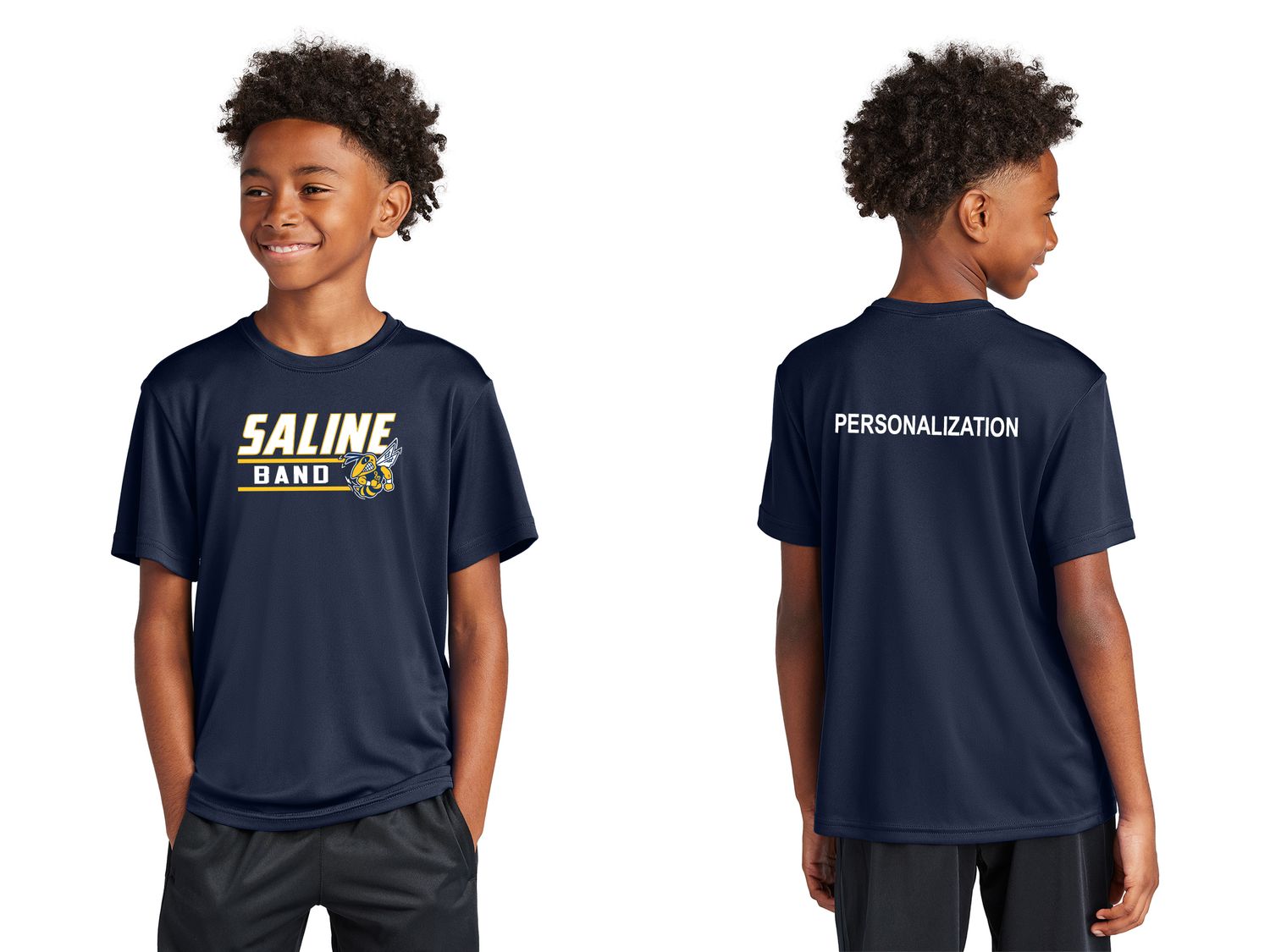 Youth Performance Short Sleeve Tee - Navy, Concrete Grey Youth Performance Short Sleeve Tee - Navy, Concrete Grey