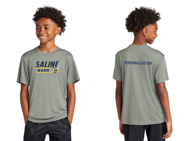 Youth Performance Short Sleeve Tee - Navy, Concrete Grey