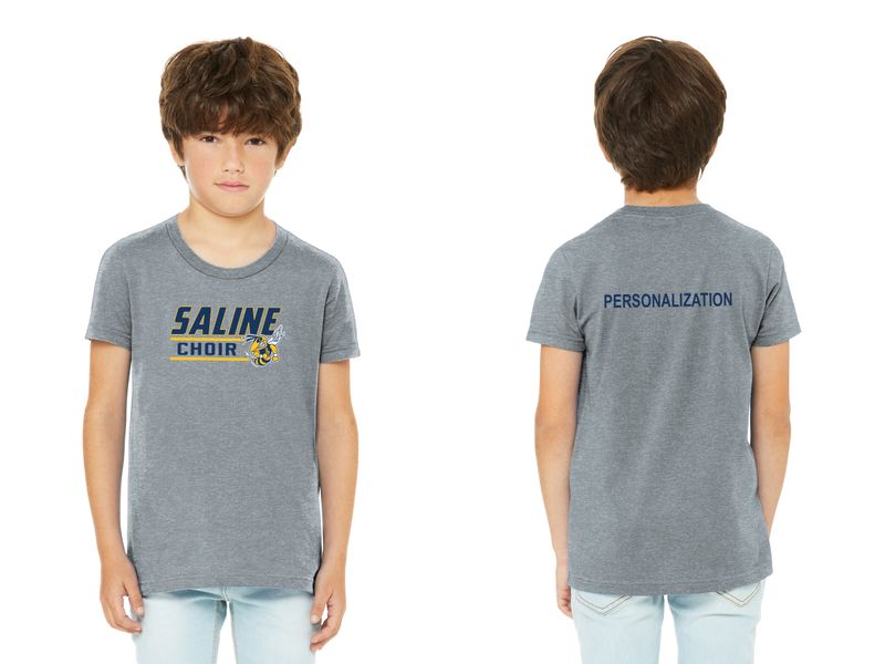 Youth Short Sleeve Tee- Navy, Heather Grey
