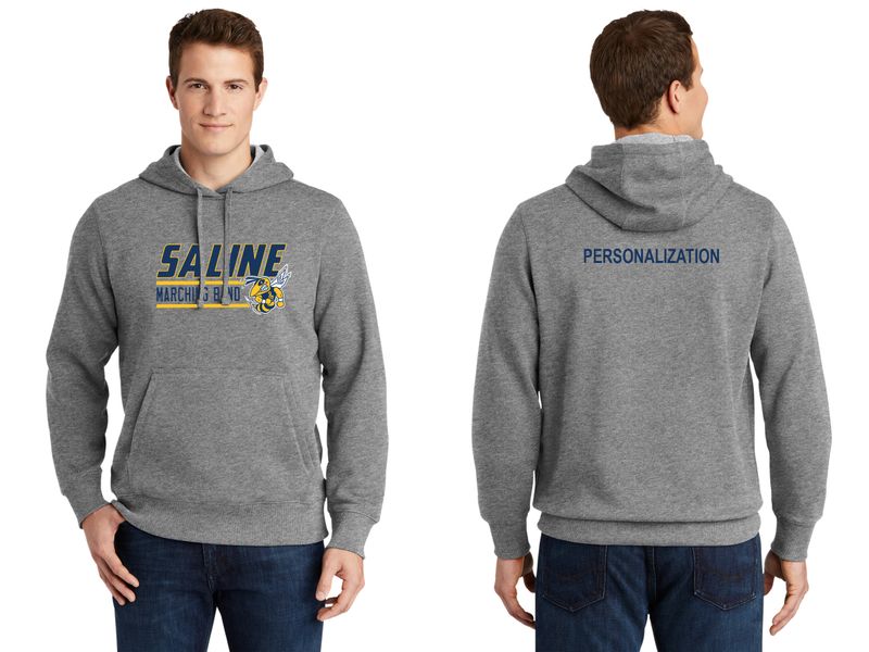 Adult Pullover Hooded Sweatshirt- Navy, Grey