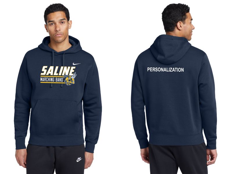 Adult Nike Club Fleece Pullover Hoodie- Navy, Grey