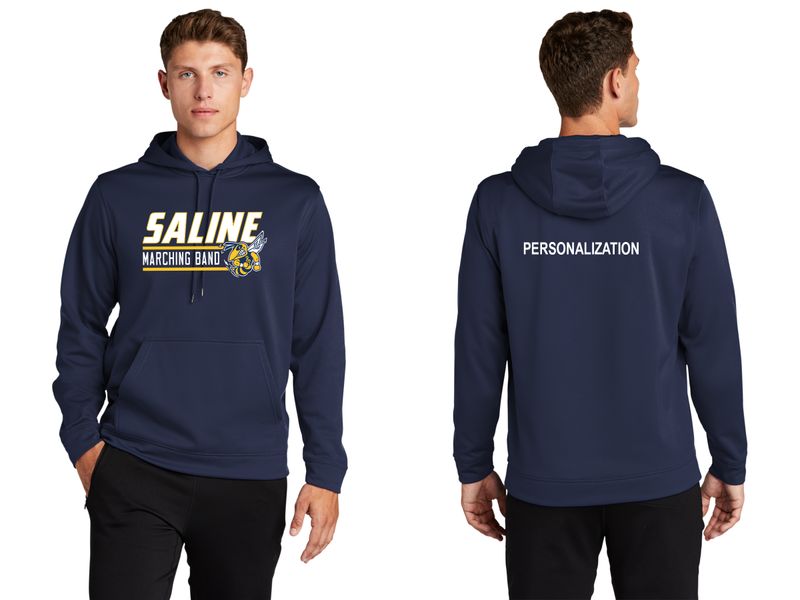 Adult Performance Hooded Sweatshirt- Navy, Grey