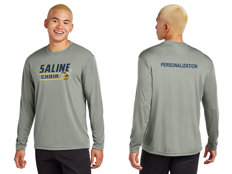 Adult Long Sleeve Performance- Navy, Concrete Grey