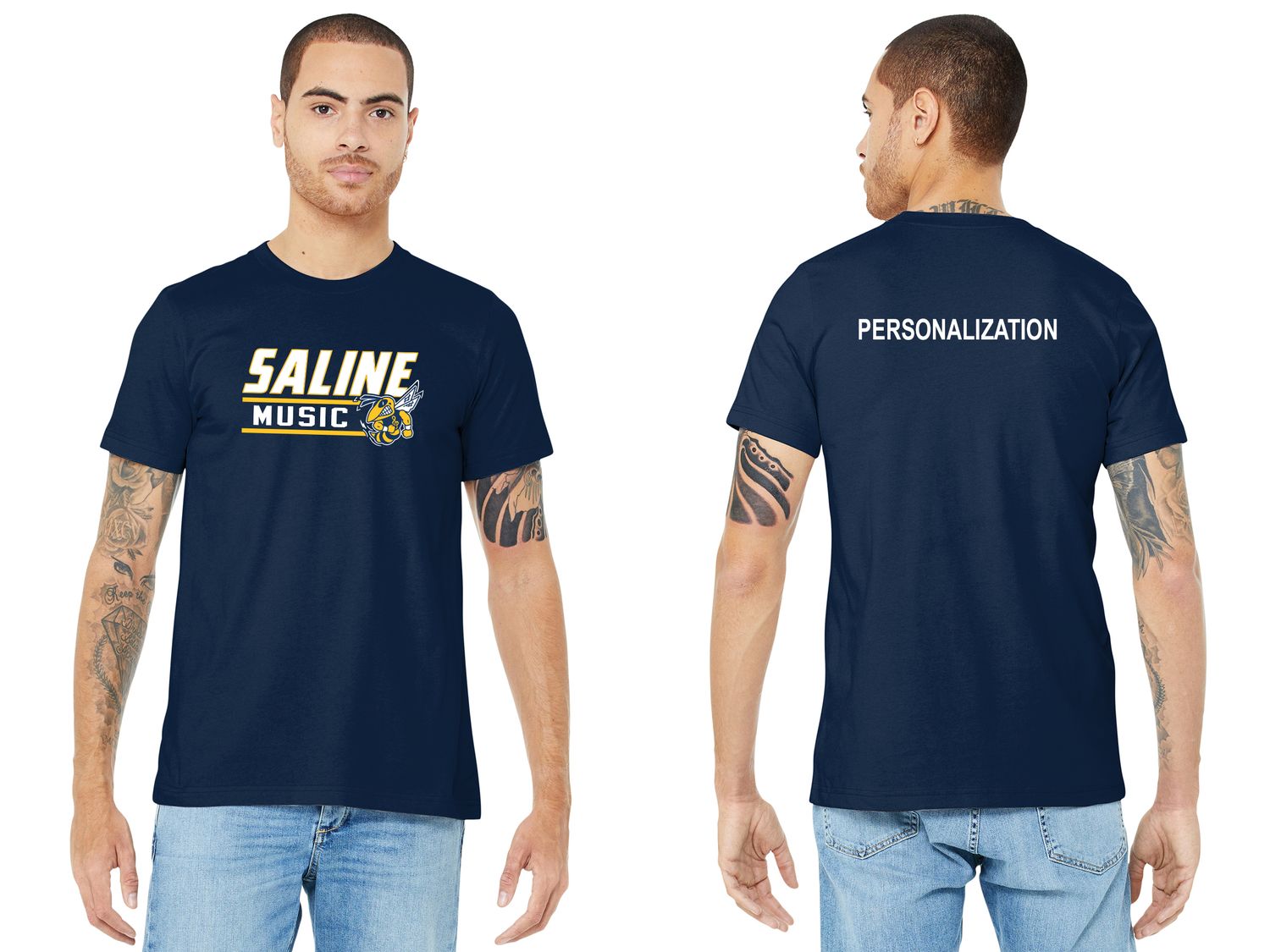 Adult Bella & Canvas Short Sleeve Tee - Navy, Heather Grey