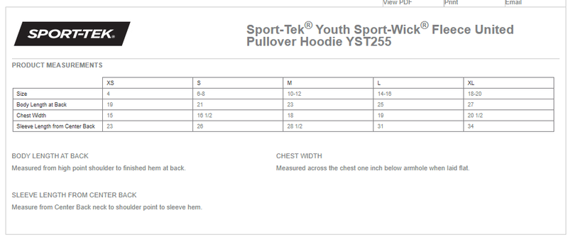 Sport-Tek Youth Sport-Wick Fleece United Pullover Hoodie- Maroon/White