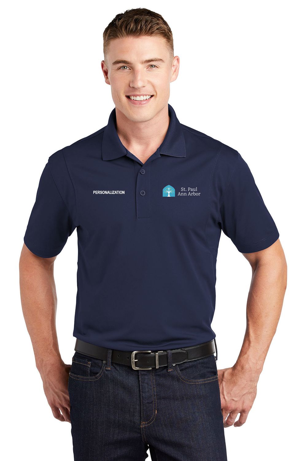 Men's Short Sleeve Polo- Navy, White, Grey Men's Short Sleeve Polo- Navy, White, Grey