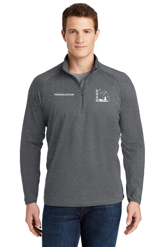 Adult Men's Stretch 1/4 Zip- Charcoal Heather Grey