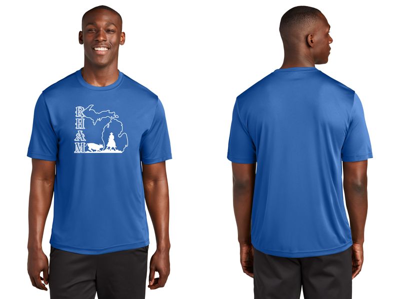 Adult Short Sleeve Performance Tee- Grey Concrete, Royal