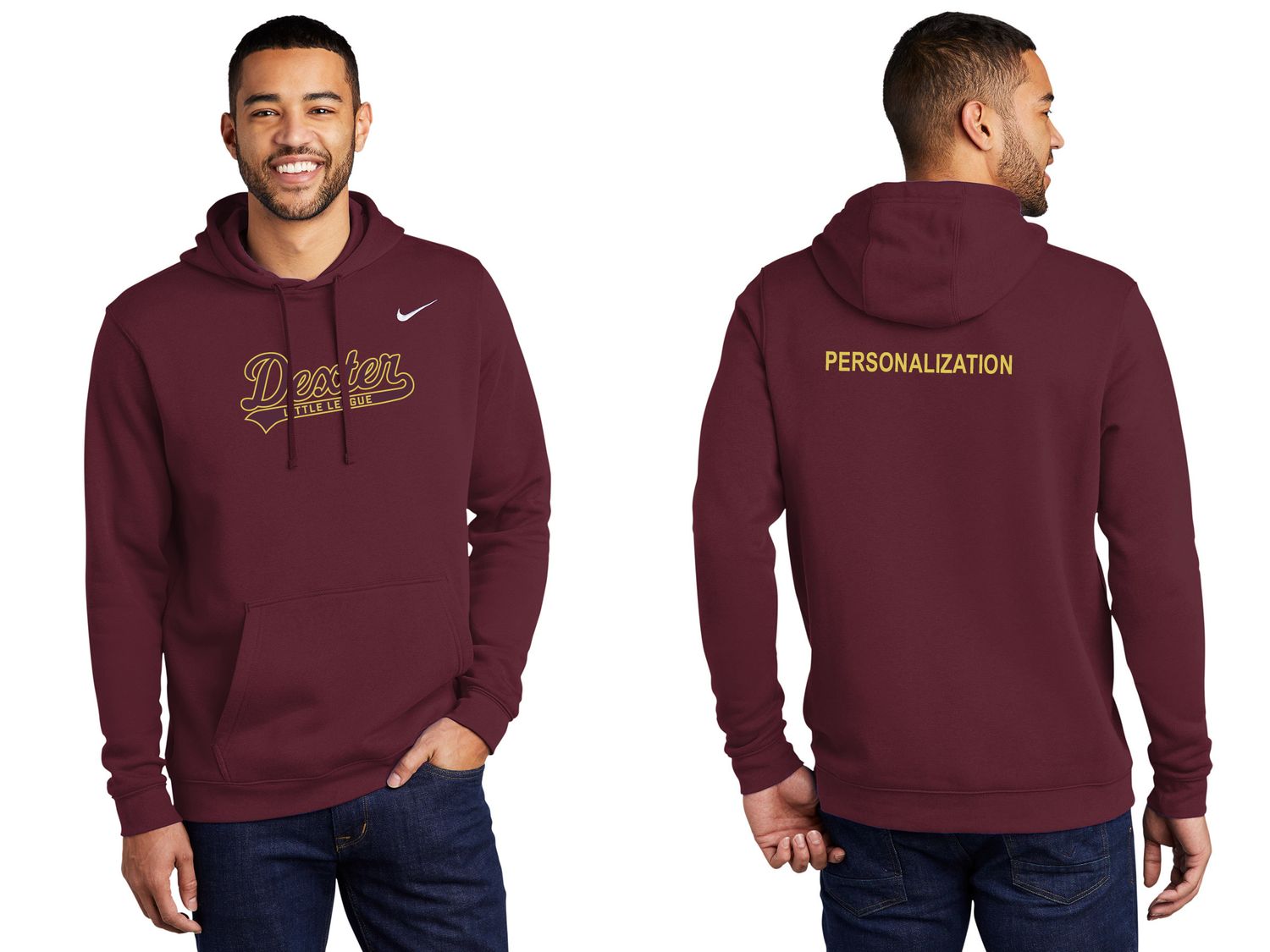 Adult Nike Club Fleece Pullover Hoodie- Maroon, Black Adult Nike Club Fleece Pullover Hoodie- Maroon, Black
