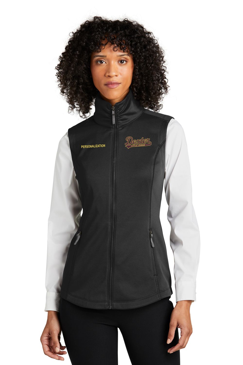 Ladies Collective Smooth Fleece Vest- Black, Grey