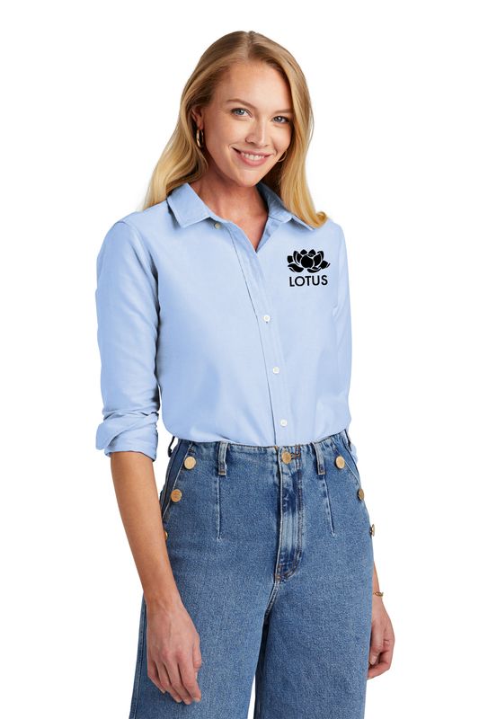 Brooks Brothers Women’s Casual Oxford Cloth Shirt- Blue, White, Grey