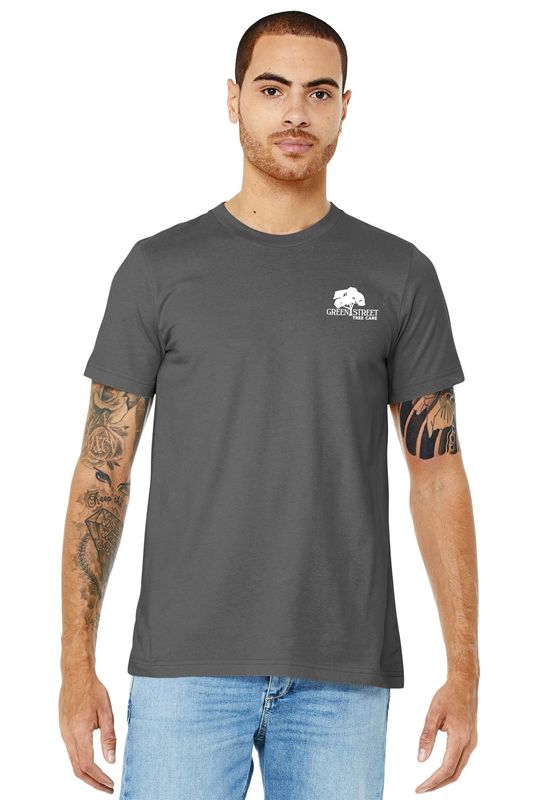 Adult Bella & Canvas Short Sleeve Tee- Black, Ash, Asphalt, Tan, Dark Olive (Front logo only)