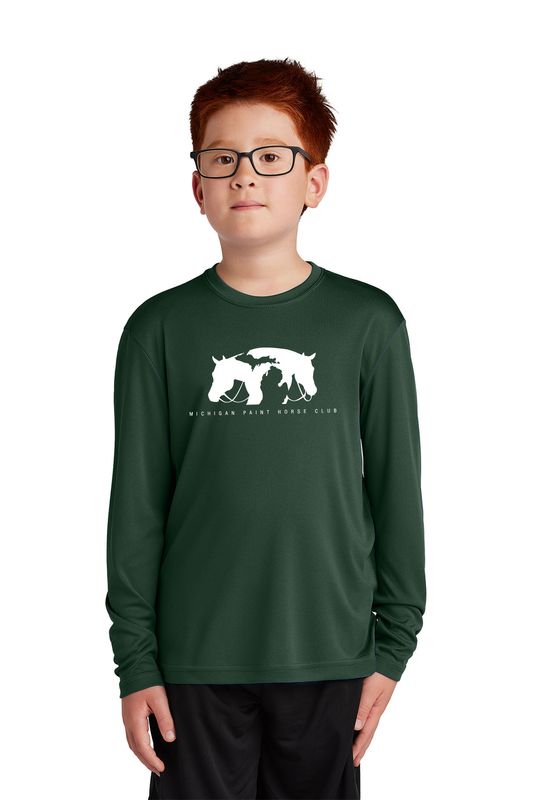 Youth Long Sleeve Performance Tee- Black, Silver, Royal, Navy, Iron Grey, Forest Green