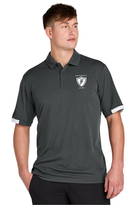 Sport-Tek Club Colorblock Polo- Maroon/White, Black/White, Grey/White