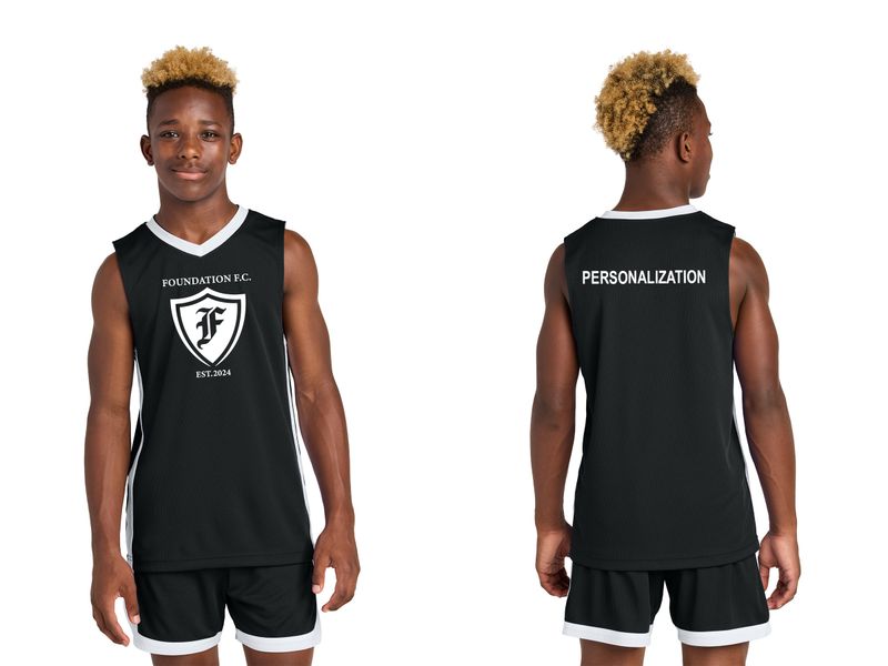 Sport-Tek Youth Rival Basketball Rev Jersey- Maroon/White, Black/White