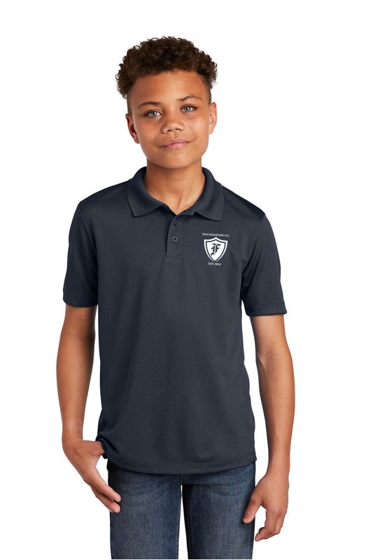 Sport-Tek Youth PosiCharge RacerMesh Polo- Maroon, Black, Graphite