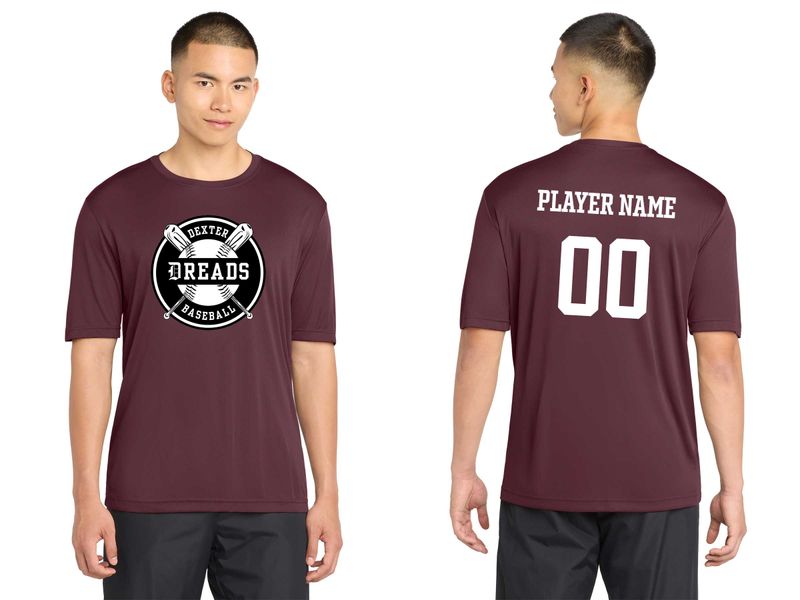 Dri-Fit Performance Tee Shirt- Maroon