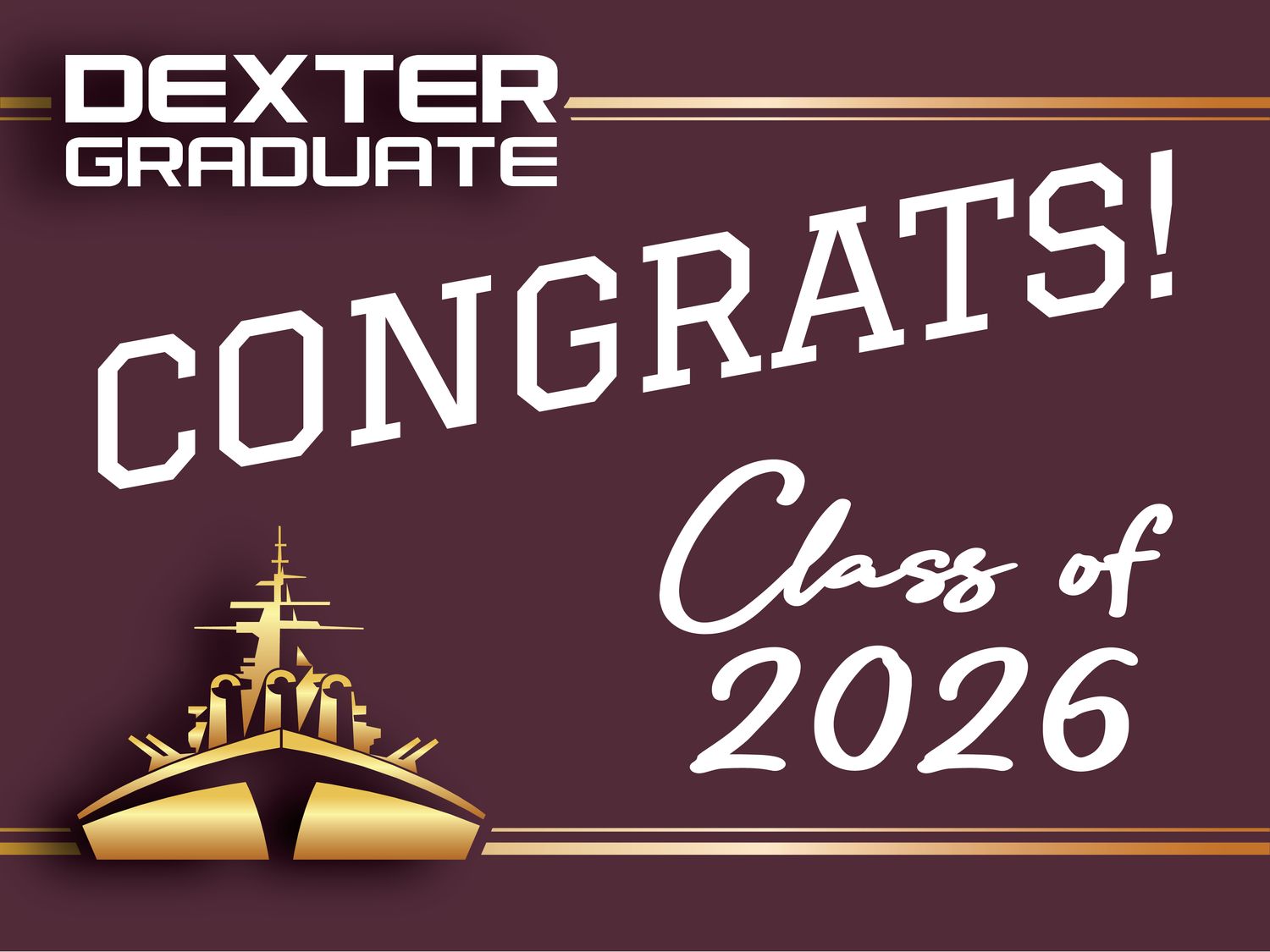 Small Graduation Yard Sign *Non-personalized*- 24" Wide X 18" High