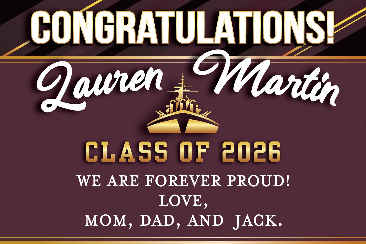 Large Graduation Yard Sign *WITHOUT PHOTO* - 36 Large Graduation Yard Sign *WITHOUT PHOTO* - 36" Wide X 24" High