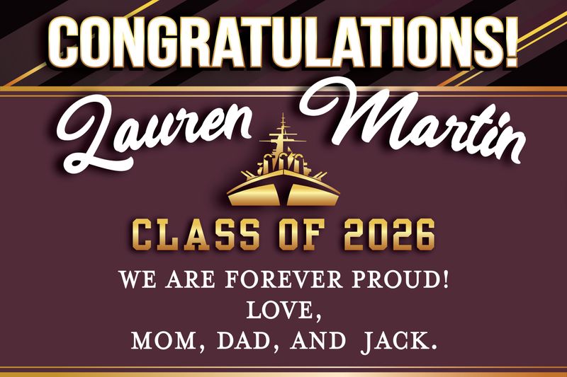Large Graduation Yard Sign *WITHOUT PHOTO* - 36" Wide X 24" High