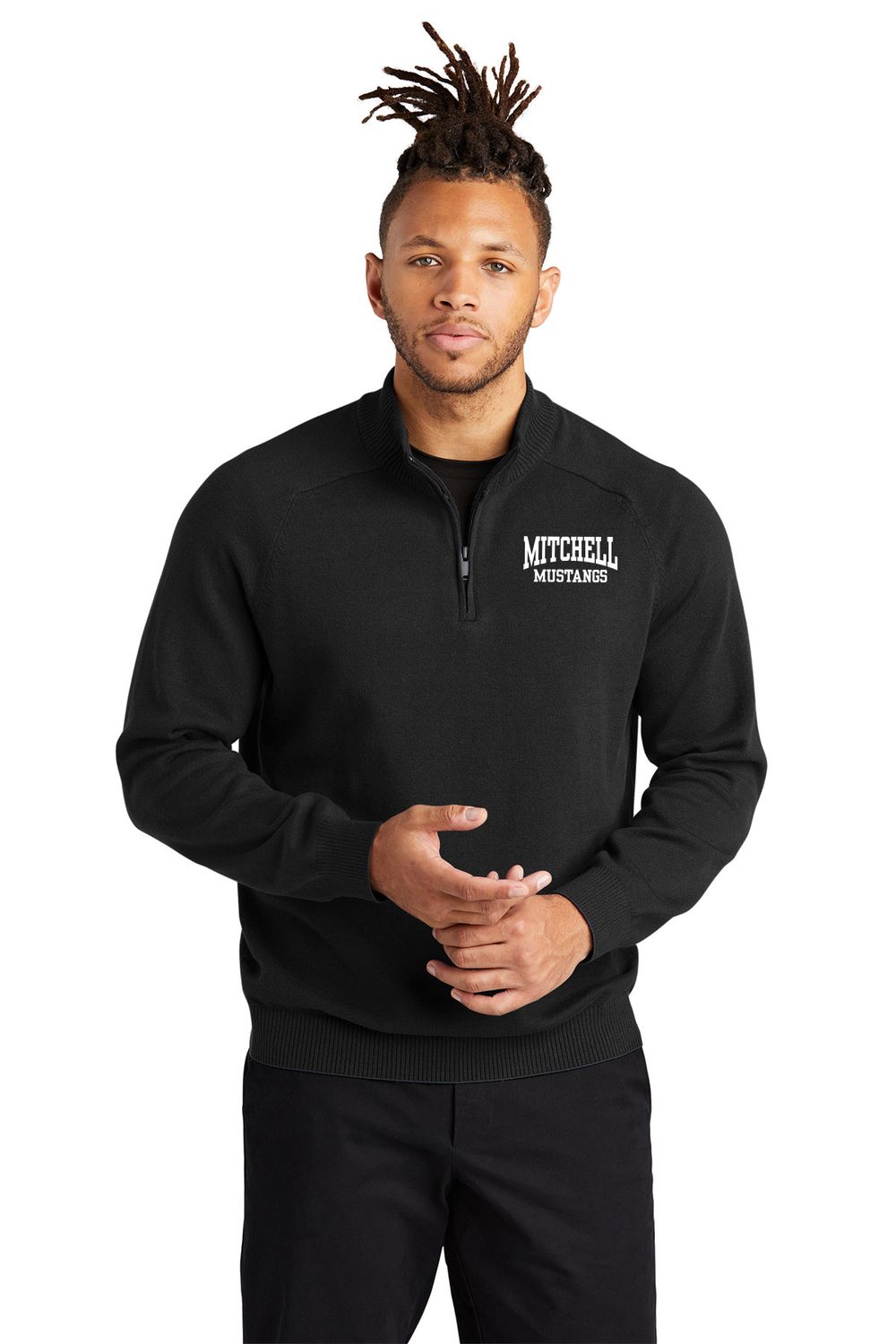 Mercer+Mercer 1/4 Zip Sweater- Black, Grey, Blue
