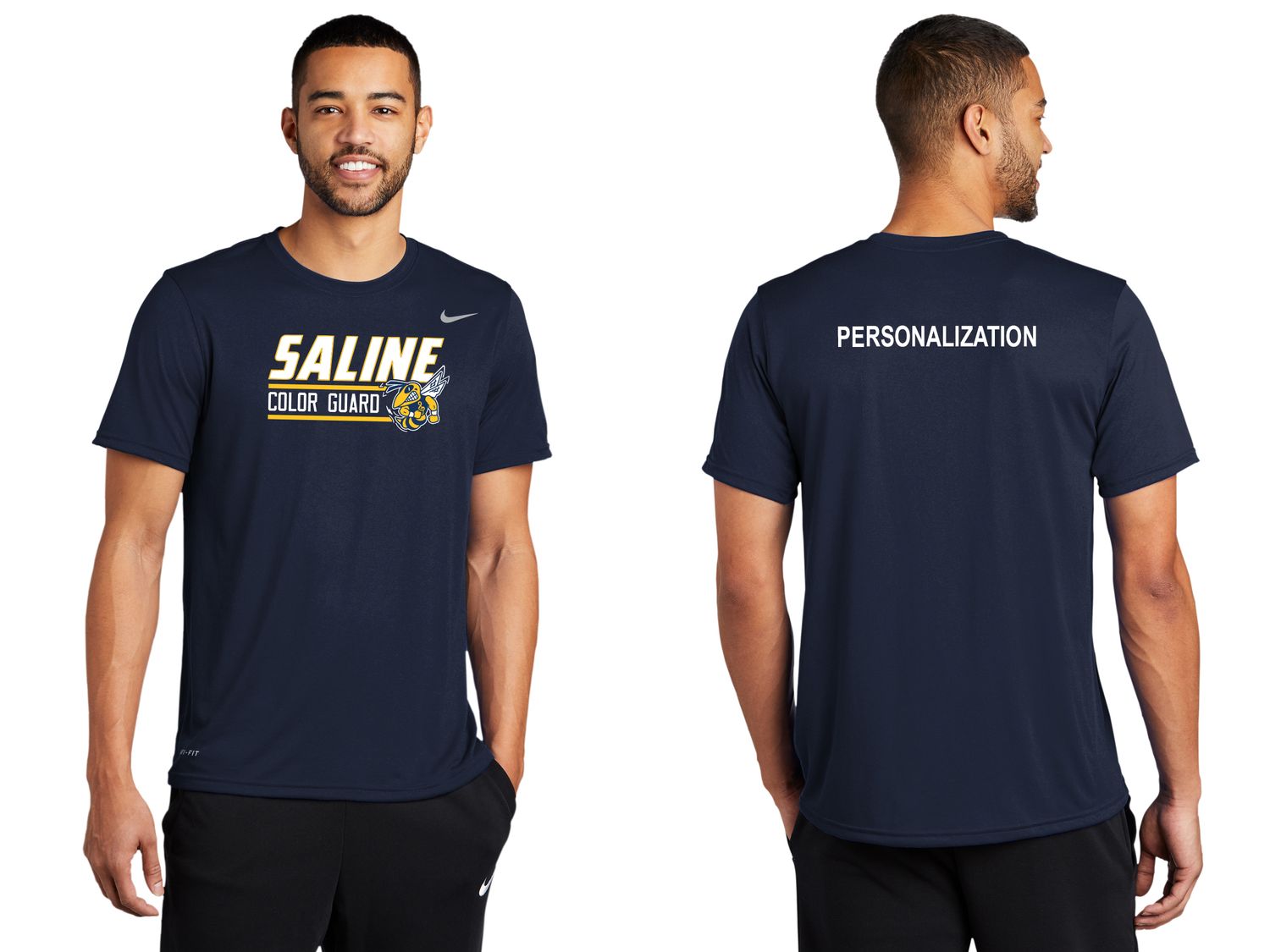 Men's Nike Short Sleeve Performance T-Shirt - Navy, White Men's Nike Short Sleeve Performance T-Shirt - Navy, White