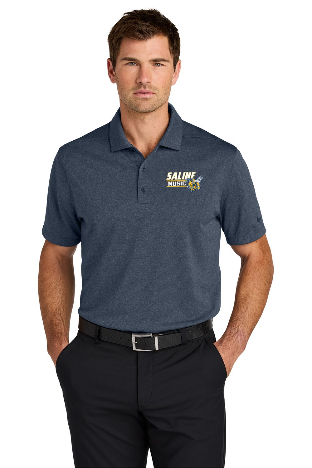 Nike Dri-FIT Smooth Heather Polo - Navy, Grey Nike Dri-FIT Smooth Heather Polo - Navy, Grey