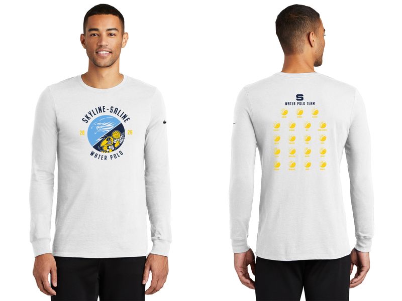 Nike Dri-FIT Cotton/Poly Long Sleeve Tee- Navy, White, Anthracite
