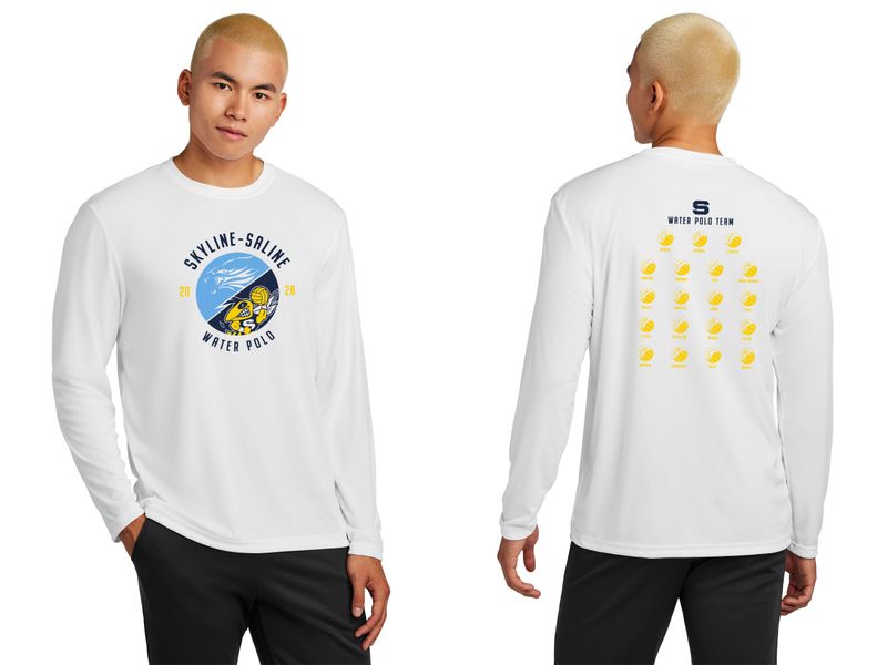 Adult Long Sleeve Performance T-shirt- Navy, White, Grey