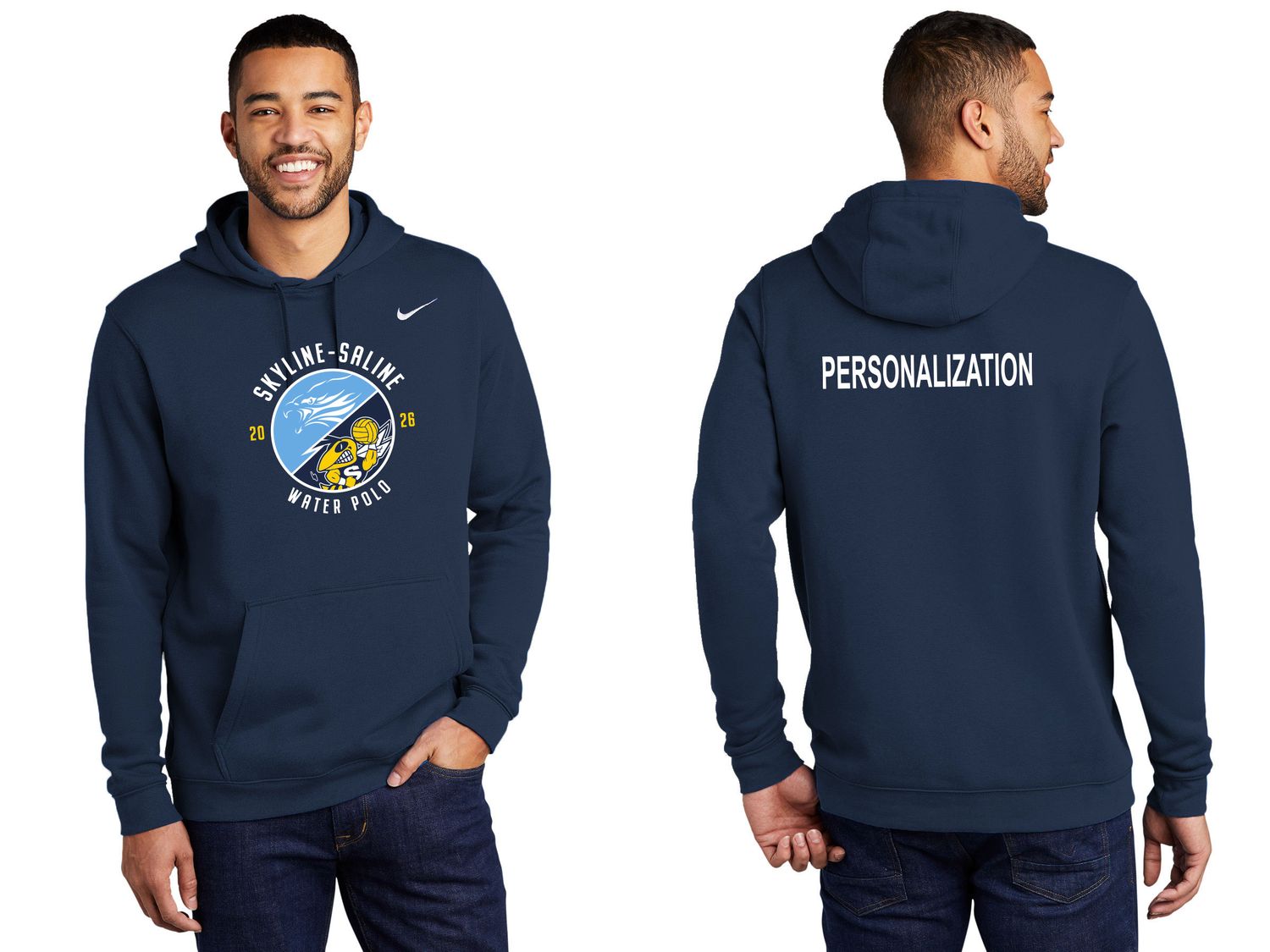 Adult Nike Club Fleece Pullover Hoodie- Navy, Dark Grey Heather, White Adult Nike Club Fleece Pullover Hoodie- Navy, Dark Grey Heather, White