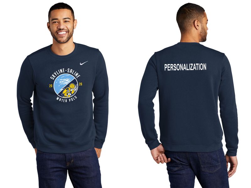 Nike Club Fleece Crew-Navy, Dark Grey Heather, White