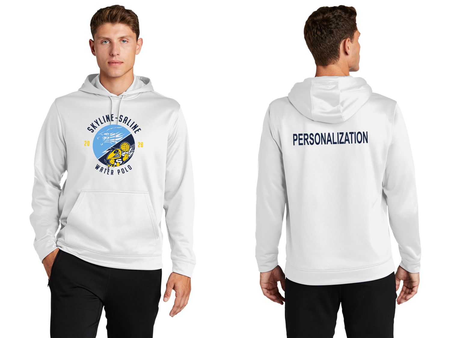 Adult Performance Hooded Sweatshirt- Navy, Silver, White Adult Performance Hooded Sweatshirt- Navy, Silver, White