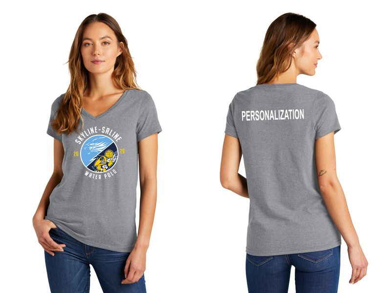 District Women's Concert Tee V Neck- White, Heather Grey, Navy