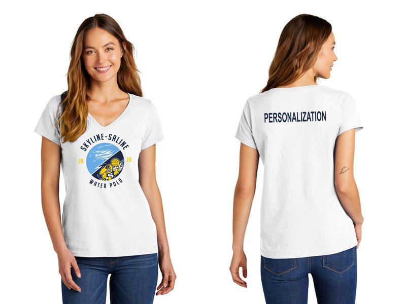 District Women's Concert Tee V Neck- White, Heather Grey, Navy