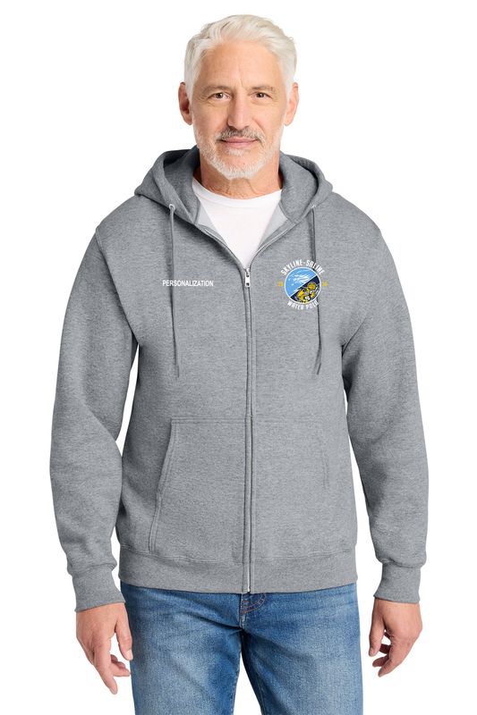Unisex Core Fleece Full-Zip Hooded Sweatshirt - Athletic Grey, White,  Navy