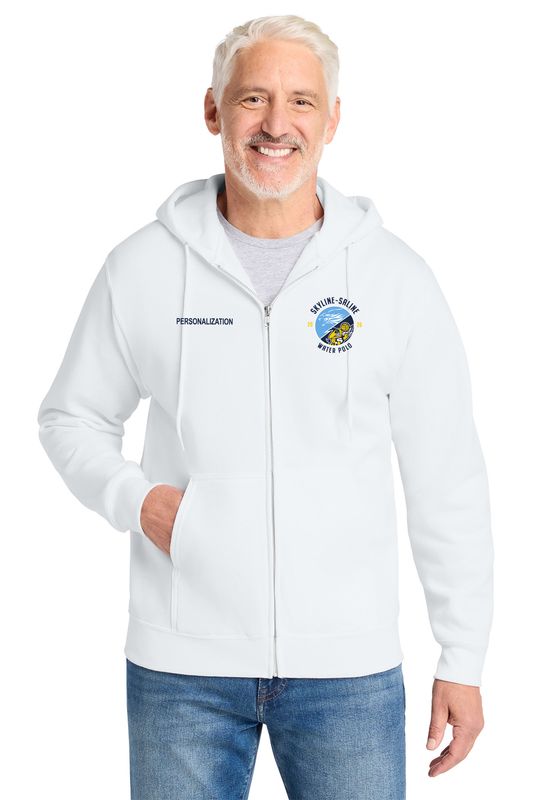 Unisex Core Fleece Full-Zip Hooded Sweatshirt - Athletic Grey, White,  Navy
