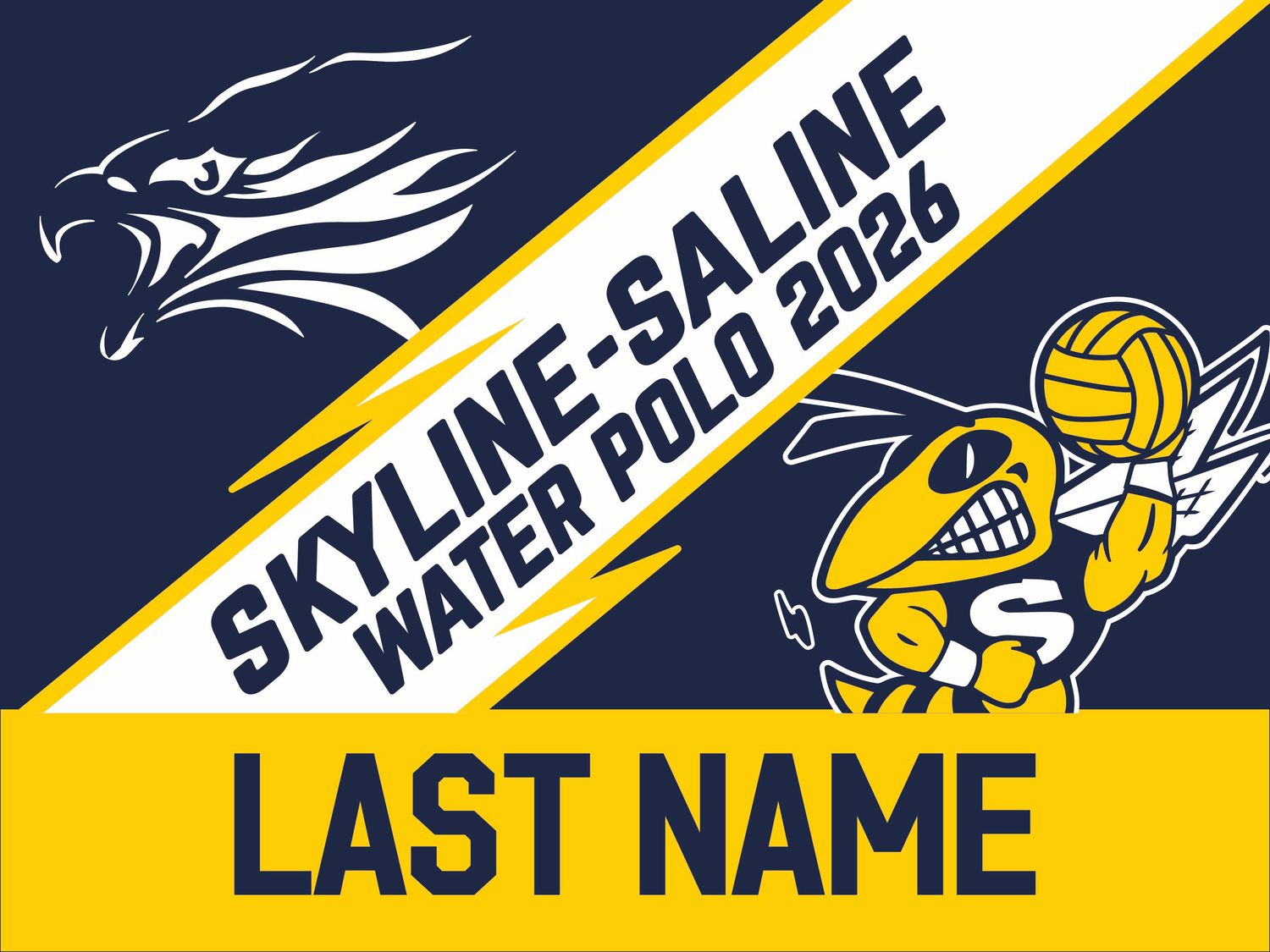 Water Polo Yard Sign