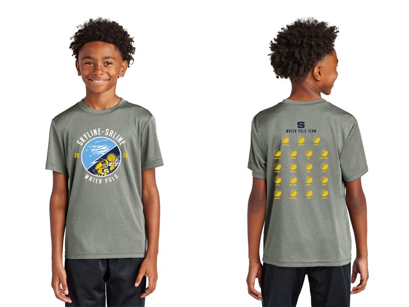 Youth Short Sleeve Performance Tee- Navy, White, Grey