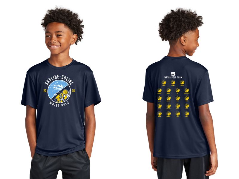 Youth Short Sleeve Performance Tee- Navy, White, Grey