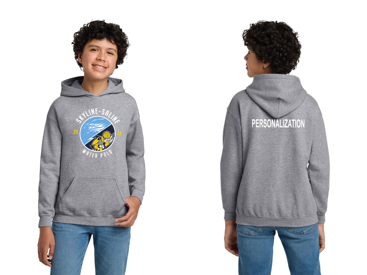 Youth Cotton Hoodie - Navy, White, Sport Grey Youth Cotton Hoodie - Navy, White, Sport Grey
