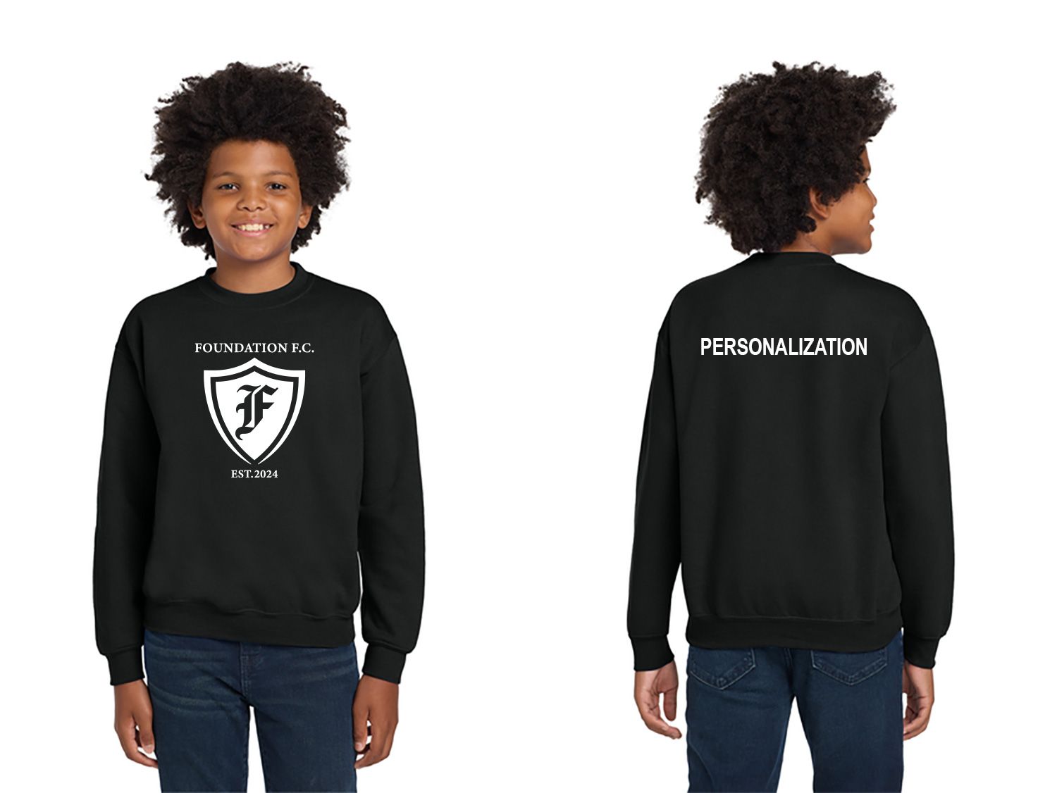 Youth Cotton Crewneck Sweatshirt- Maroon, Black, Sport Grey Youth Cotton Crewneck Sweatshirt- Maroon, Black, Sport Grey