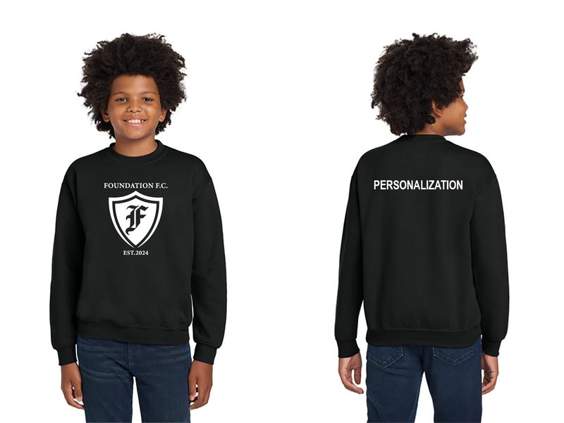 Youth Cotton Crewneck Sweatshirt- Maroon, Black, Sport Grey